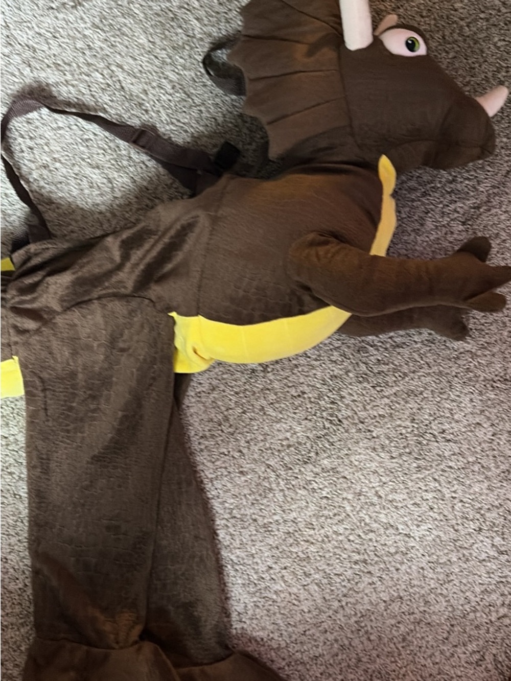 Kids Brown & Yellow Triceratops Costume - Brand